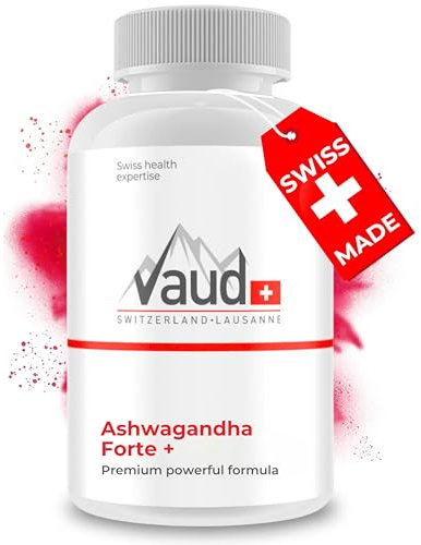 VAUD® Ashwagandha Kapseln | KSM 66 Ashwagandha hochdosiert für Stress, Energie & Wohlbefinden | 60 Kapseln | Hergestellt in der Schweiz | Premium Adaptogen für mentale Stärke & Entspannung