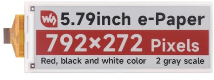 TUOPUONE 14,7 cm (5,8 Zoll) E-Papier (B) Raw Display, kompatibel mit Raspberry Pi E-Ink-Display, 792 x 272 Pixel, Auflösung, Rot/Schwarz/Weiß, SPI-Schnittstelle