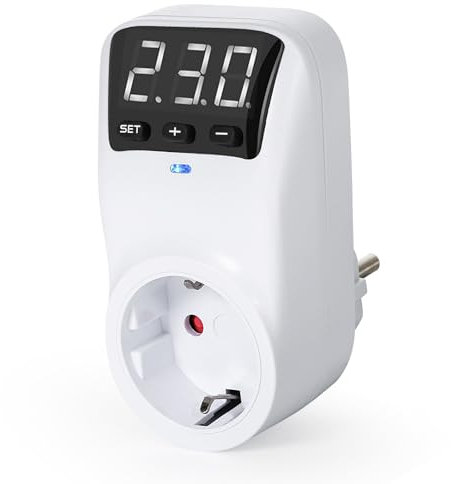 DEWIN Adaptador de Protección Contra Sobretensiones, Enchufe de Protección de Tensión Automático Protector de Sobretensión Protector de Subtensión Ajustable CA 230V