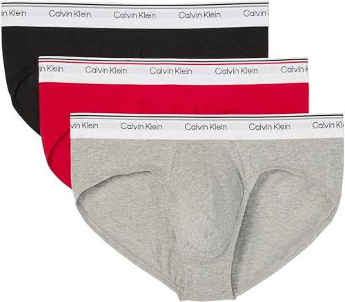 Calvin Klein herr höftbyxa (förpackning med 3), Grå (Empower/Grå Heather/svart), L