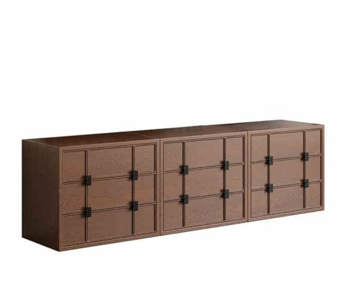 Commode à tiroirs en bois massif avec poignée facile à tirer. Organisez votre salon ou votre chevet avec cette combinaison de meubles de rangement à 3 tiroirs en noyer