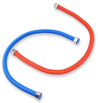 GIWFBQTR Raccord Flexible pour Chauffe-Eau Ondulé en Acier Inoxydable, Tuyau de Chauffe-Eau de Couleur Chaude et Froide, 1/2 Pouce FIP