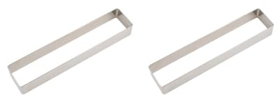Juego de 2 cortadores de galletas de acero inoxidable duraderos para cortador de galletas de acero inoxidable a largo plazo, formas rectangulares, moldes de corte de pasteles, cuadrados largos, tamaño