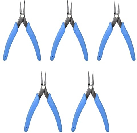 Pinze a punta fine in acciaio al carbonio da 12,7 cm, con manico antiscivolo, adatte per regolazioni complesse, accesso allo spazio stretto, pinze da lavoro per spazi stretti