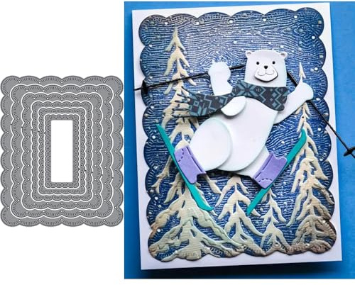 Tassel Fan-Shaped Photo Frame Metal Die Cuts, Photo Frame Cutting Dies Stencils Card Paper Craft DIY Template Cutting Dies Album Embossing Paper Dies for Card Making Scrapbooking