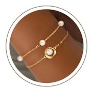 Fezodo Perlenarmband Damen Gold Silber Perlen Armband