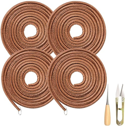 LAINIKE 4 STK Nähmaschine Gürtel, 1.83 Meter Nähmaschine Ø5mm, Lederriemen Nähmaschine, Lederriemen, Nähmaschine Riemen, mit 1 Haken und 1 Schere, für Vintage Home Pedal hausieren Typ