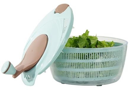 Secchiello per verdure con funzione di centrifuga, per insalata, per cucina, casa, soggiorno, picnic, appartamento e ristorante, campeggio