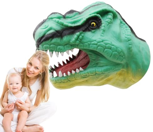 Dinosaurier Handpuppe, Dinosaurier Marionette - Realistisches Cartoon Tier Handspielzeug Rollenspiel Handpuppe mit Tierkopf Pool Badespielzeug Interaktives Spielzeug für und Mädchen