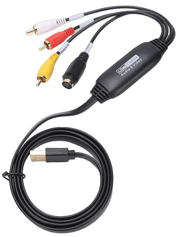 Vikye Convertitore da VHS a Digitale, Registratore Video da USB 2.0 a Digitale, Dispositivo di Acquisizione Video 1080 Converti VHS VCR DVD in Adattatore