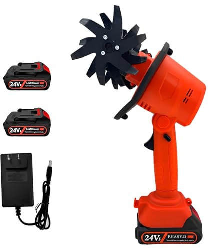 Motobineuse Électrique, 24V Portable Motoculteur sans Fil avec 2 Batteries 1500mAh et Charge, 235 RPM Largeur de Travail 10 cm,Tiller Cultivateur pour Potager, Yard, Jardinières Surélevées