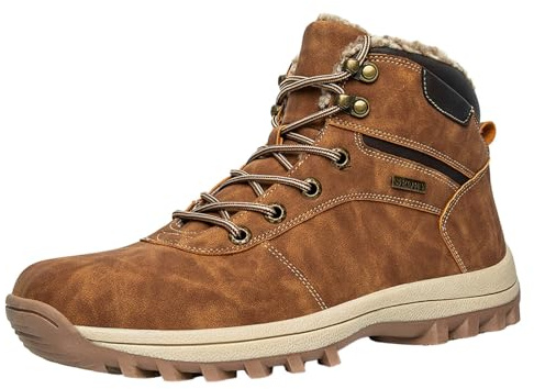 Botas de invierno de moda para hombre con algodón transpirable acolchado suave ideal para actividades de ocio en la estación fría, marrón, 40 EU