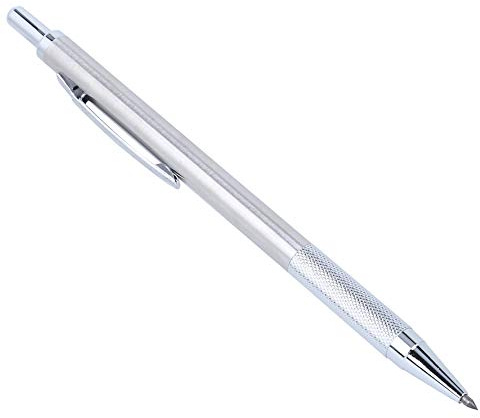 Fafeicy Tungstenstål-ritstift Keramisk Markör Graveringsverktyg med Elektropläterat Guld-silverhandtag för Märkning Av Metall, Glas och Plast (Silver)
