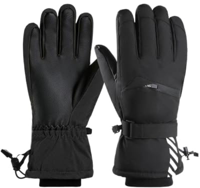 Snövantar med Handledsskydd Antislip Vantar | Termiska Snö Skidhandskar Med Manschetter För Skidåkning Vintersport Löpning Vandring & Utomhusaktivitet Dam