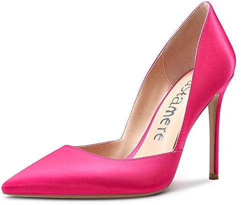 Castamere Scarpe col Tacco Donna Moda D'Orsay Punta Appuntito Tacco a Spillo 10CM Rosa Raso Scarpe EU 39