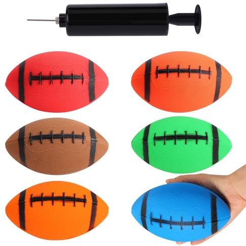Shindel 6 PCS Mini Inflatable Football, 6.3 Inch, Multicolor