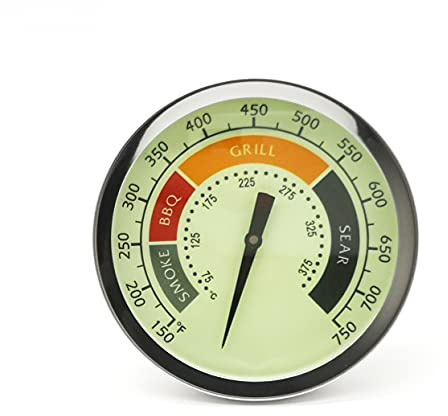 8,9 cm großes verbessertes GrillThermometerMessgerät für Oklahoma Joes SmokerGrill und die meisten HolzkohlePelletHolzPitSmokerGrills, 12 NPT AußengewindeTemperaturanzeige Ersatz,