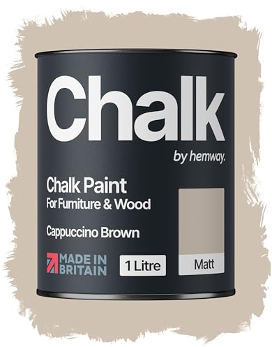 Hemway Chalk Paint Cappuccino Brown 1L, Matt Finish Shabby Chic | Furniture Paint, Chalk Furniture & Walls, Quick Dry & 1 Coat