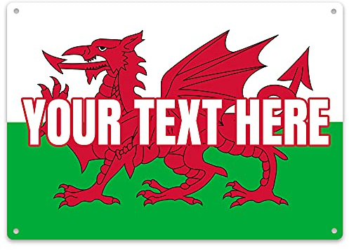 Garden & Outdoor Custom Text Wales Flag Bar Sign - Personalised Country Football Summer 2021 Rugby Patriot Gifts For Him - Unique European Bar Plaque - Home Bar Accessories, Large