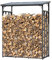 QUICK STAR Estante metálica para leña antracita 143 x 70 x 185 cm, soporte para leña de jardín, 1,8 m³/2,5SRM, soporte para apilar leña, para exteriores