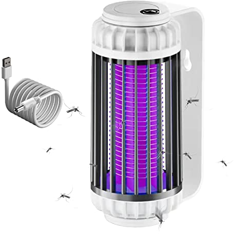 Lampe Anti Moustique Usb, Anti Moustique Electrique Rechargeable, Produit Anti Moucherons Interieur électrique, Piege A Mouche Electrique Camping Exterieur Anti Insecte Mouche UV (sans batterie, gris)