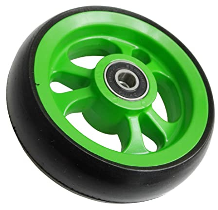 FabaCare Fiberrolle für Rollstühle, Rollstuhlrad, Ersatzrad, Rad, Rollstuhl-Lenkrolle, Spezialversiegelung, 4 Zoll, Grün