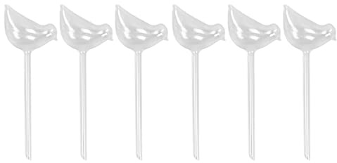Lot de 6 Arroseurs Automatiques en Verre Soufflé, Forme d'Oiseau, Transparent, Bulbes d'Arrosage pour Plantes d'Intérieur