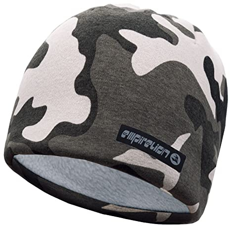 EMPIRELION Softshell Fleece Lined Beanie Hats Winter Warm Running Skull Cap Thermal Snow Watch Cap Men Women (1, Camo Snow)