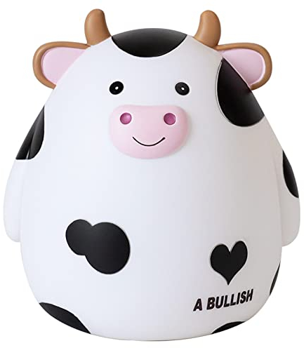 Kuh Sparschwein, Kawaii Münzschwein Hohe Kapazität Sparschwein Geschenk, Spardose Kinder Geschenk, Passend für Jungen Mädchen Zimmer Dekoration Geburtstagsgeschenk (weiß)