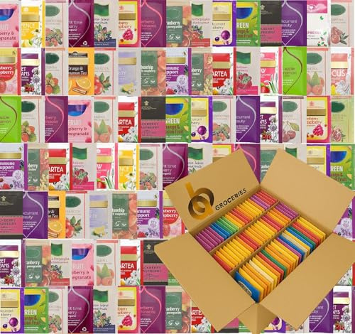 Enveloped Teas in Compartment Display Box Bags Refill Pack Large Selections of Fruit Popular Tea Flavours Blends (FRUIT TEA, x100 Tea envelopes)