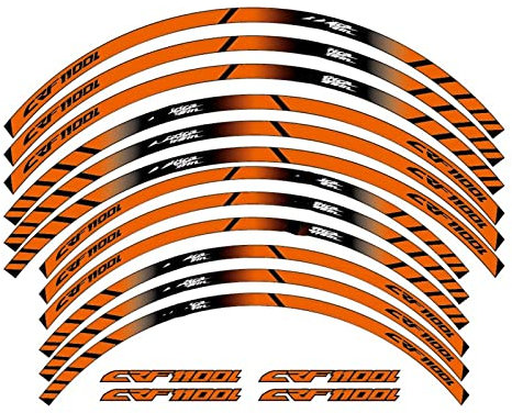ROANNY Felgenband Motorrad 17 Zoll Radnabe Aufkleber Logo Felge Reflektierender Aufkleber Für CRF1100L Africa Twin Crf 1100l (Color : Oranje)