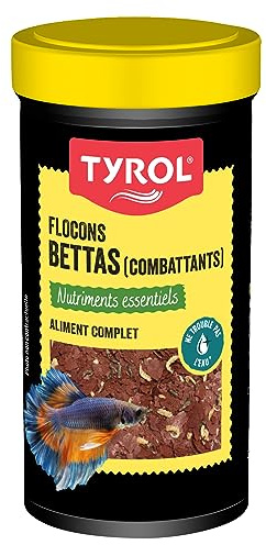 Tyrol - Flocons pour Poisson d'Aquarium - Nourriture Complexe Ingrédients de Qualité - Renforce les Couleurs - Spécial Betta 100 Ml