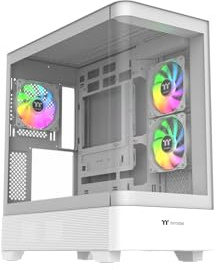 Thermaltake View 290 TG ARGB Snow | ATX PC Gehäuse | Showcase Design | Tempered-Glass Front | ARGB Lüfter | AIO/Wasserkühlung Support | sehr leiser Airflow | Hidden-Connector | USB 3.0