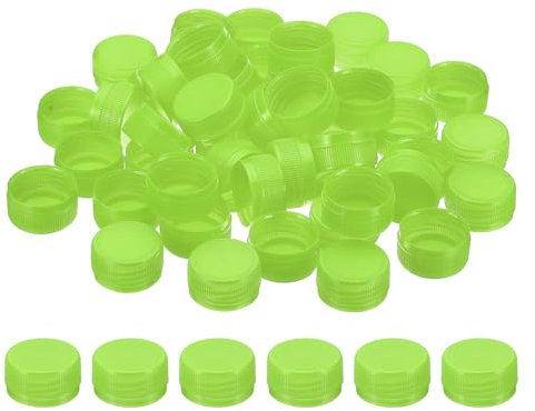 PATIKIL Tappi di Bottiglia Plastica da 1.2 Pollici per Artigianato, 50Pz Tappi a Vite Riutilizzabili per Bottiglie Vuote per Decorazioni Fai da Te, Verde