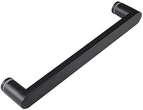 GLFNB Runder, Flacher Duschtürgriff, Edelstahl-Türhebel, einseitiger Badezimmer-Türgriff, Ersatz-Hardware-Zubehör, Türknauf-Knopf, schwarz