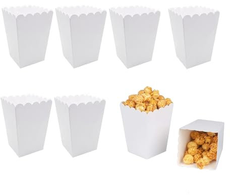 50Pcs Boite Pop Corn, Carton Bonbons Conteneur, Conteneurs de Pop-Corn, Boîtes à Popcorn en Papier, Carton Boîtes à Popcorn, Boîtes à Pop-Corn, pour Cinéma, Anniversaires, Les fêtes, Les Pique-niques