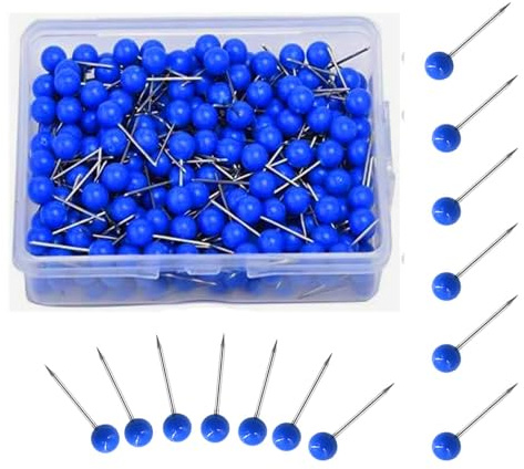 Changyeah Puntine rotonde in plastica, 300 pezzi, per cartine del mondo, in sughero (blu)