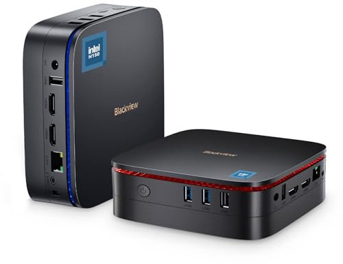 Blackview Mini PC, 2025 Intel Twin Lake N150 (Beat Ν97/N100,hasta 3.6GHz) 16GB RAM 512GB M.2 SSD, Mini Ordenador de Sobremesa,4K HD Doble HDMI, Gigabit Ethernet, 5G WiFi,Oficina/Trabajo