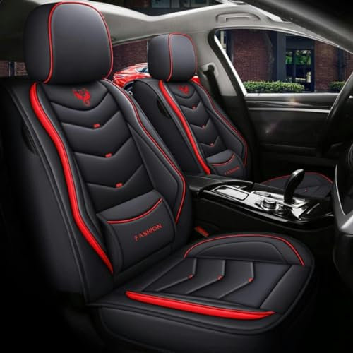 FROON Sitzbezüge Auto Autositzbezüge Universal Set für Ford Fiesta 09 MK7 2011 2012 2013 2014 2015 2016 2017 Auto Zubehör,Rot