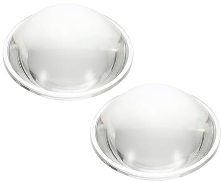 PATIKIL Lentille Convexe Plate De Diamètre 67mm, 2 Pcs Hauteur 25mm Verre Borosilicate Haut LED Lentille Optique Convexe Condenseur Avec Bord Pour Voiture Vélo Projecteur,Transparent 3.5mm