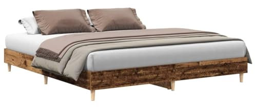 vidaXL Sängram utan madrass gammalt trä 160x200cm konstruerat trä, sovrumsmöbler, sängbotten, dubbelsäng, säng, sängbotten, panelsäng, plattformssäng