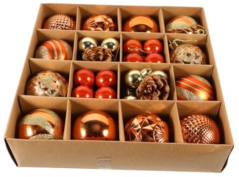 CHILDWEET 42stücke Teiliges Weihnachtsbaum Dekorationen Bunte Handgefertigte Christbaumkugeln Für Festliche Anlässe Für Weihnachtszeit Hotel Und Einkaufszentrum-Dekoration