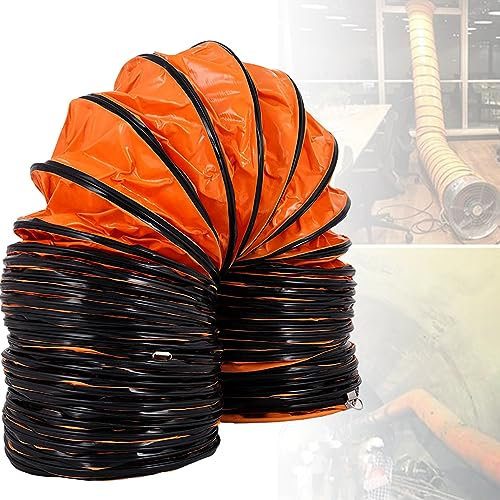 Feuerhemmender, flexibler Luftschlauch, 10 m x 200 mm, Lüftungsk für Gebläse und Abluftventilator, Lüftungsschlauch für Luftstromeffizienz