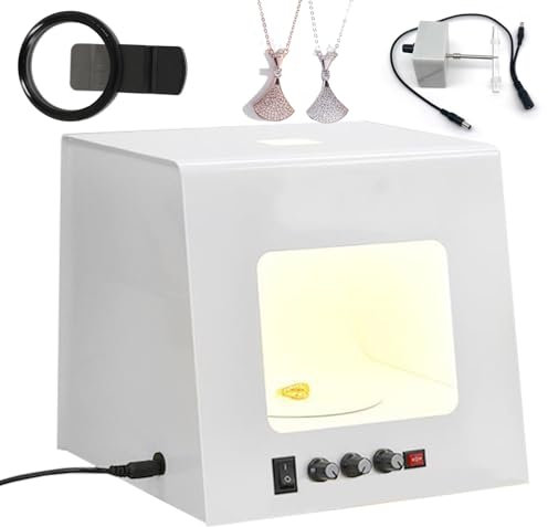 Mini fotostudio ljuslåda fotografering bärbart fotograferingstält kit liten fotoljuslåda med 360° elektrisk skivspelare och upphängningsfäste för små föremål,22cm