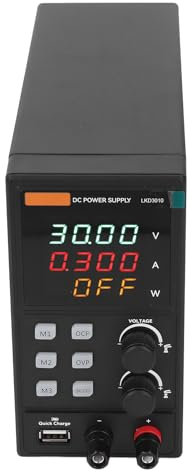 Adjustable DC Power Supply, Thermal Guard Efficient DC Power Supply Professional 4 Bit LED Display 30V 10A High Accuracy for Bench (GB Plug)