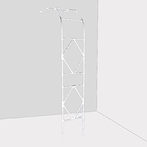 Arche de rose en métal demi-ronde pour plantes grimpantes, pergola murale, décoration de terrasse, blanc, 90 x 240 x 40 cm, parfait pour les arches de jardin et les présentoirs de fleurs