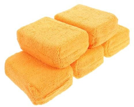 MAGICLULU 5 Pezzi Tamponi Applicatori per Lucidatura Auto Pad per Rimozione Graffi Pulizia e Dettagli Auto Resistente e Facile da Usare per Lucidatura Perfetta
