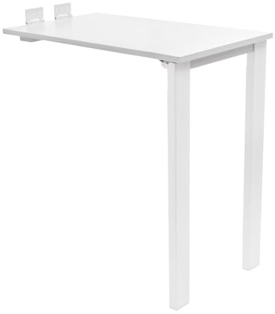 Tavolo pieghevole montato a parete, tavolo da pranzo, pieghevole, da cucina, da parete, per roulotte, da pranzo, 60 kg, portata di 60 kg, per sala da pranzo, camera da letto, studio, ecc. (bianco)