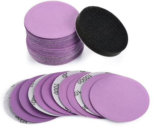 3 Inch Sanding Disc, Drill Sanding Attachment, Wet Dry Hook and Loop Sandpaper Assortment 3000 to 10000 Grits, Sand Paper for Wood, Metal, Automotive, with 1/4 Shank Backing Plate and Interface Pad