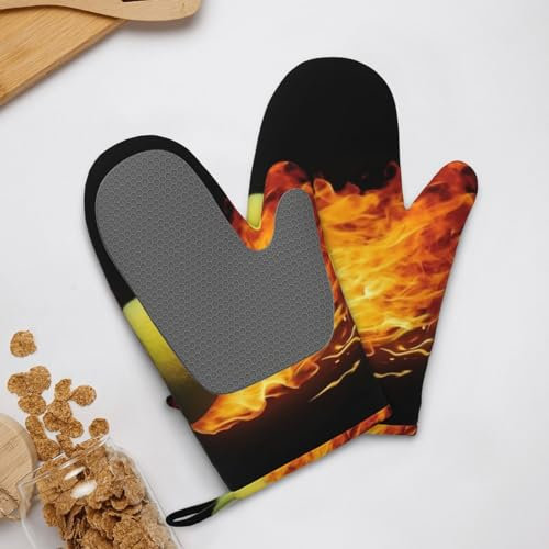 Lot de 2 gants de cuisine en silicone, résistants à la chaleur, antidérapants, doublure en coton doux, gants de cuisson, gants de cuisson, gants de cuisine, gants de cuisine, gants de cuisine, gants